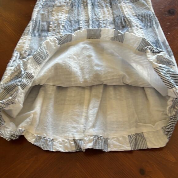 B.Darlin Blue & White Check Cotton Dress with Spaghetti Straps Sundress Country - Picture 5 of 10